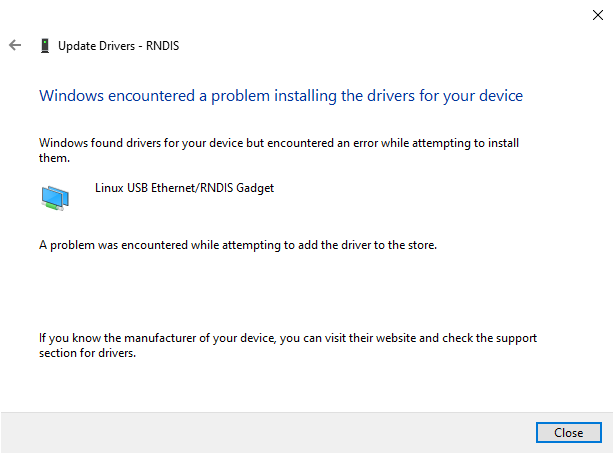 Windows 10 Unsigned Driver Error